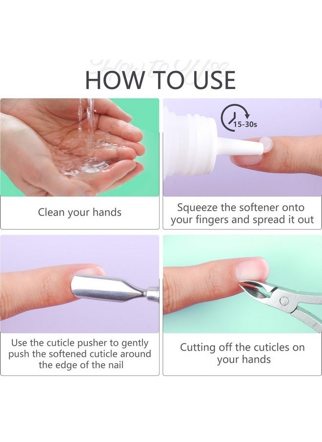 Cuticle Softener, 100Ml Instant Cuticle Remover Liquid, Cuticle Cream For Hand, Foot & Nail Care, Salon Quality Nail Cuticle Remover Professional Nail Cuticle Remover Gel Gifts For Women