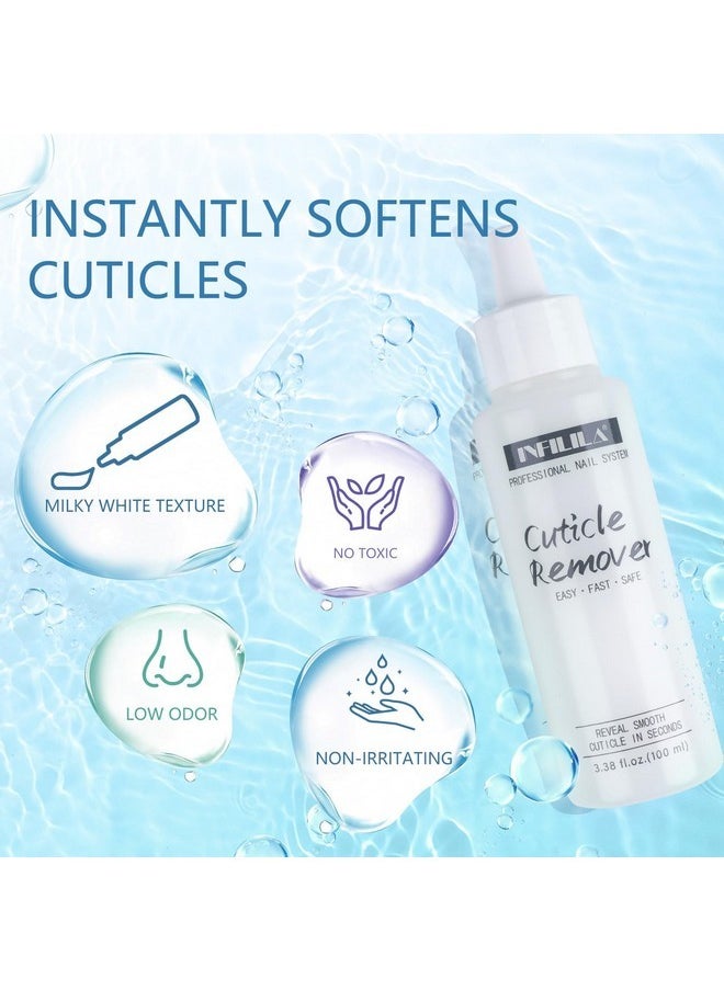Cuticle Softener, 100Ml Instant Cuticle Remover Liquid, Cuticle Cream For Hand, Foot & Nail Care, Salon Quality Nail Cuticle Remover Professional Nail Cuticle Remover Gel Gifts For Women
