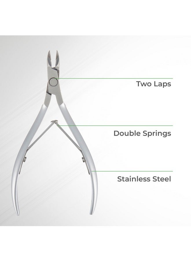 Cuticle Nipper - D-07 Jaw 16 | Stainless Steel | Durable And Sharp | Ergonomic Design | Grey Plated | Ideal For Salons And Home Use