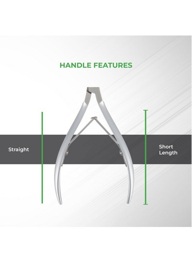 Cuticle Nipper - D-07 Jaw 16 | Stainless Steel | Durable And Sharp | Ergonomic Design | Grey Plated | Ideal For Salons And Home Use