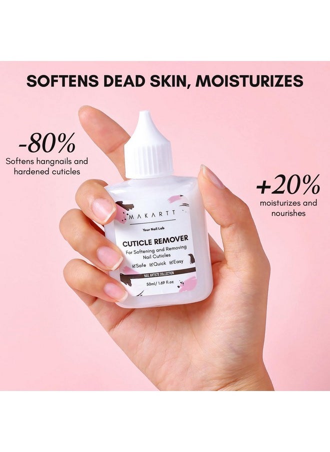 Cuticle Remover Liquid, 50Ml Cuticle Softener, Professional Instant Cuticle Cream, Salon Quality Nail Care Cuticle Dissolver For Dry Cuticles Manicure And Pedicure Supplies Salon Home Use