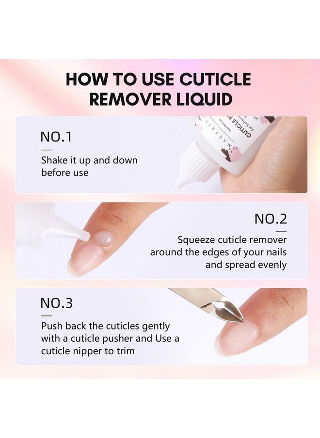 Cuticle Remover Liquid, 50Ml Cuticle Softener, Professional Instant Cuticle Cream, Salon Quality Nail Care Cuticle Dissolver For Dry Cuticles Manicure And Pedicure Supplies Salon Home Use