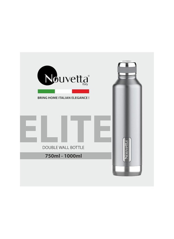 Nouvetta Elite Double Wall Stainless Steel Flask Bottle | Day Long Hot and Cold |Easy to Carry | Leak Proof | Tea | Coffee | Home| Office| Gym | Hiking | Trekking | Travel Bottle | 1000 ml- Red