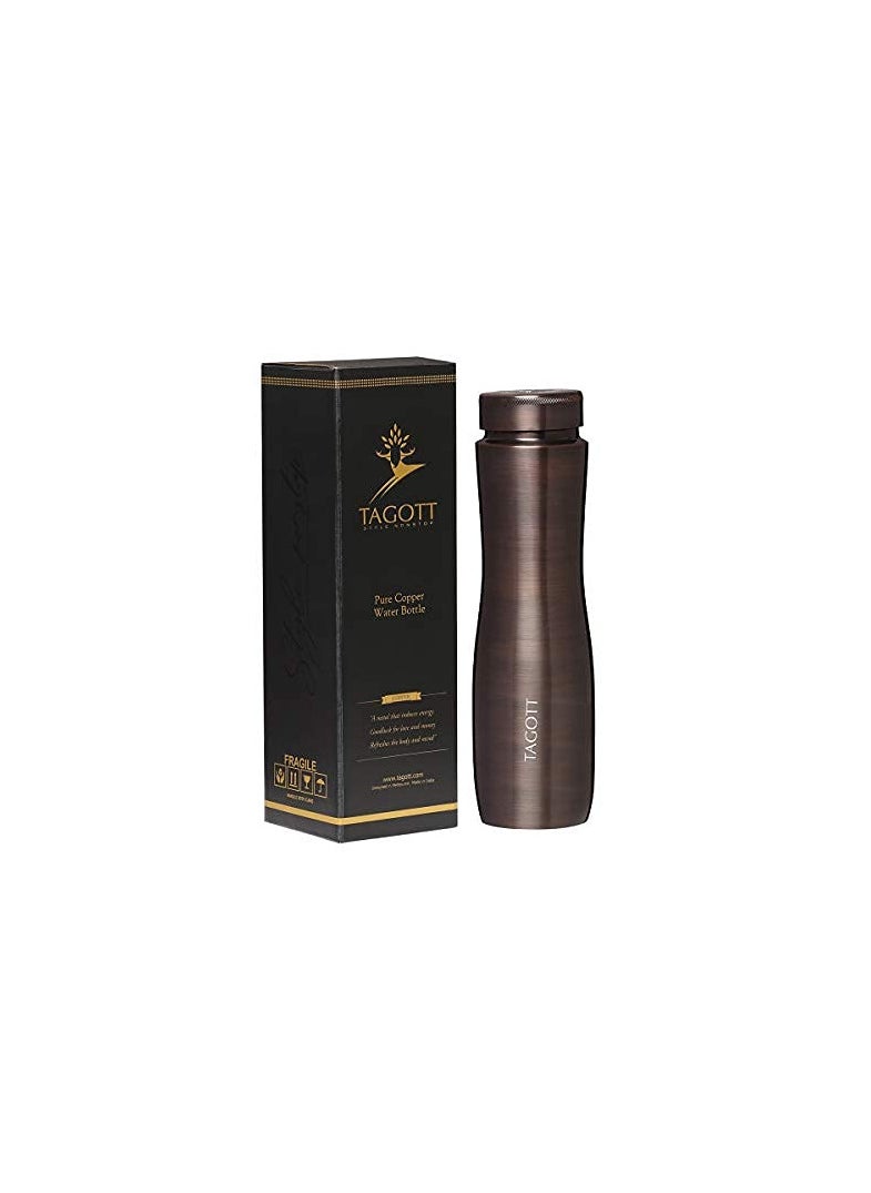 TAGOTT Apsara Copper Water Bottle, 1000ml, Set of 1, Wood Brown