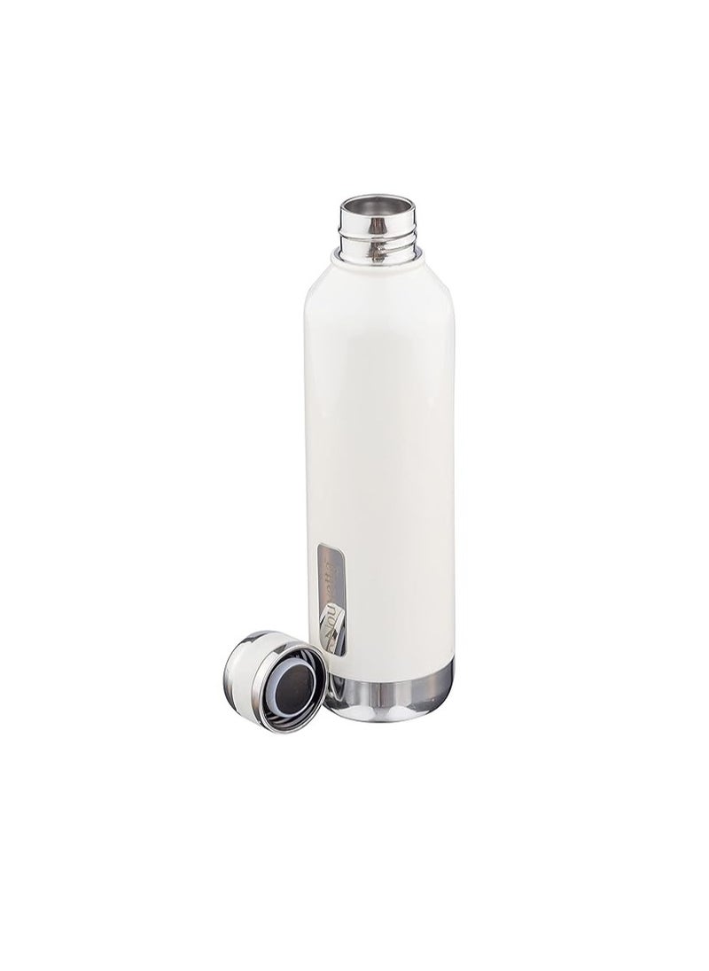 Nouvetta Elite Double Wall Stainless Steel Flask Bottle | Day Long Hot and Cold |Easy to Carry | Leak Proof | Tea | Coffee | Home| Office| Gym | Hiking | Trekking | Travel Bottle | 750 ml- White