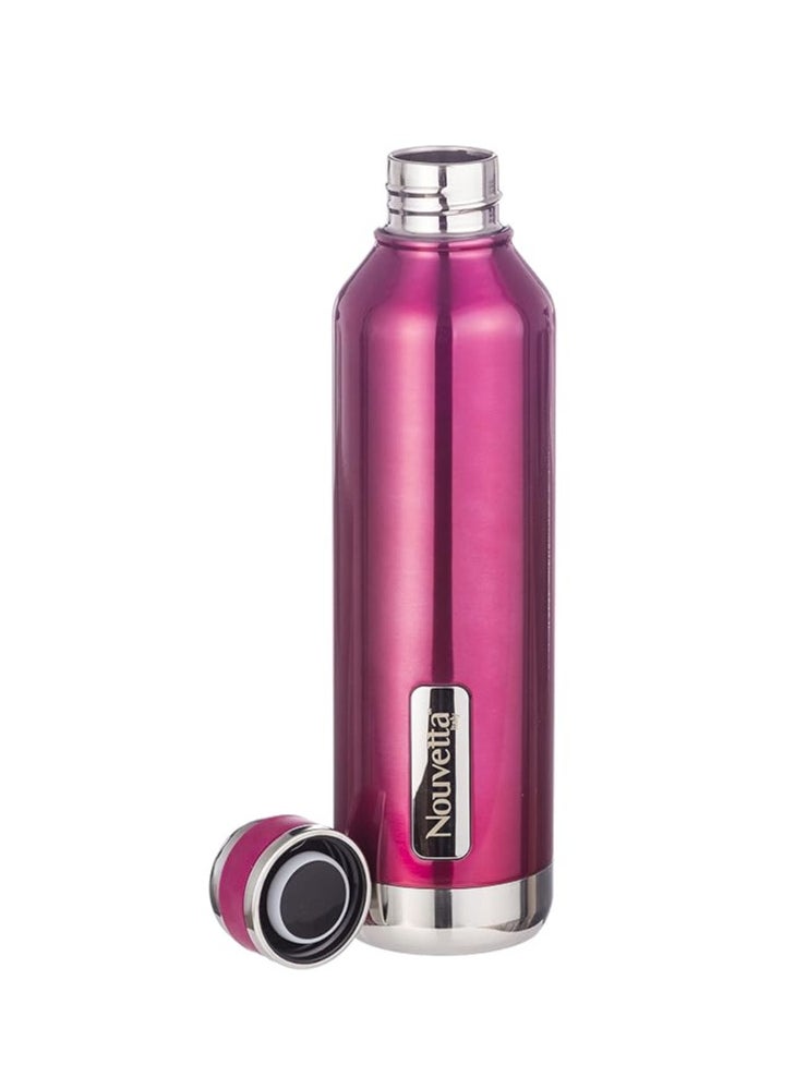 Nouvetta Elite Double Wall Stainless Steel Flask Bottle | Day Long Hot and Cold |Easy to Carry | Leak Proof | Tea | Coffee | Home| Office| Gym | Hiking | Trekking | Travel Bottle | 750 ml- Red
