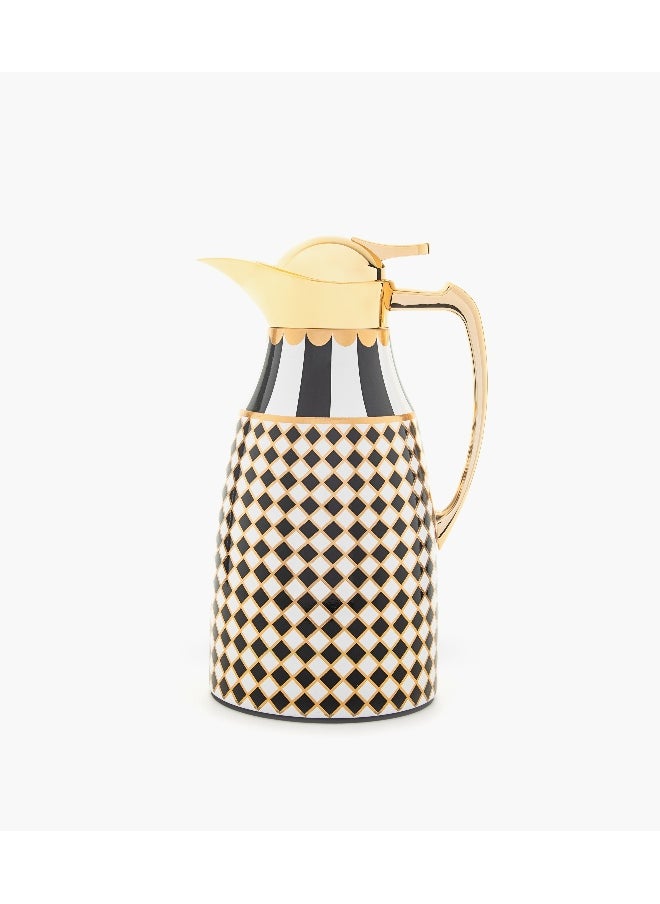 Circus 1L Thermos Black And White/Gold