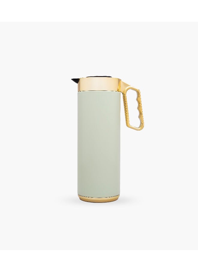 Cylinder Thermos 1L Light Green And Gold