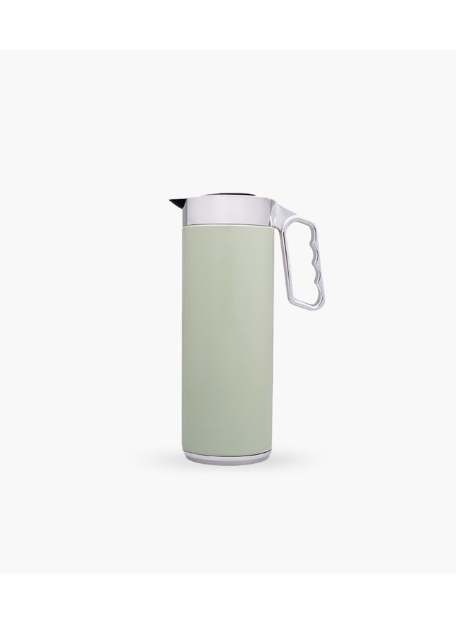 Cylinder Thermos 1L Light Green And Silver