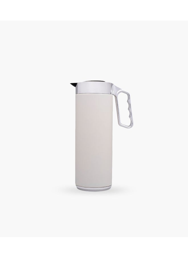 Cylinder Thermos 1L Beige Silver Matt