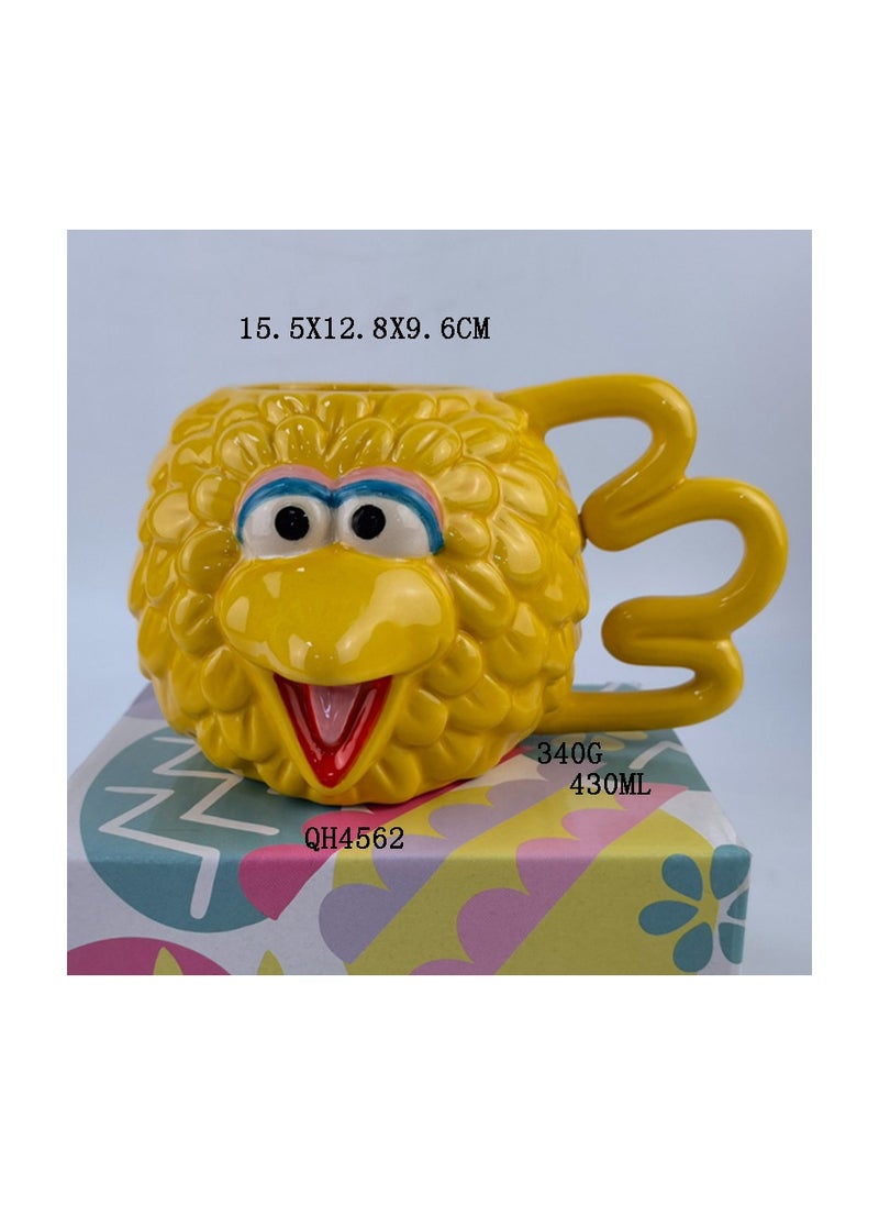 Two birds 3D bird ceramic Mark Cup creative water cups hand-painted 3D animal cups/ Yellow bird mug