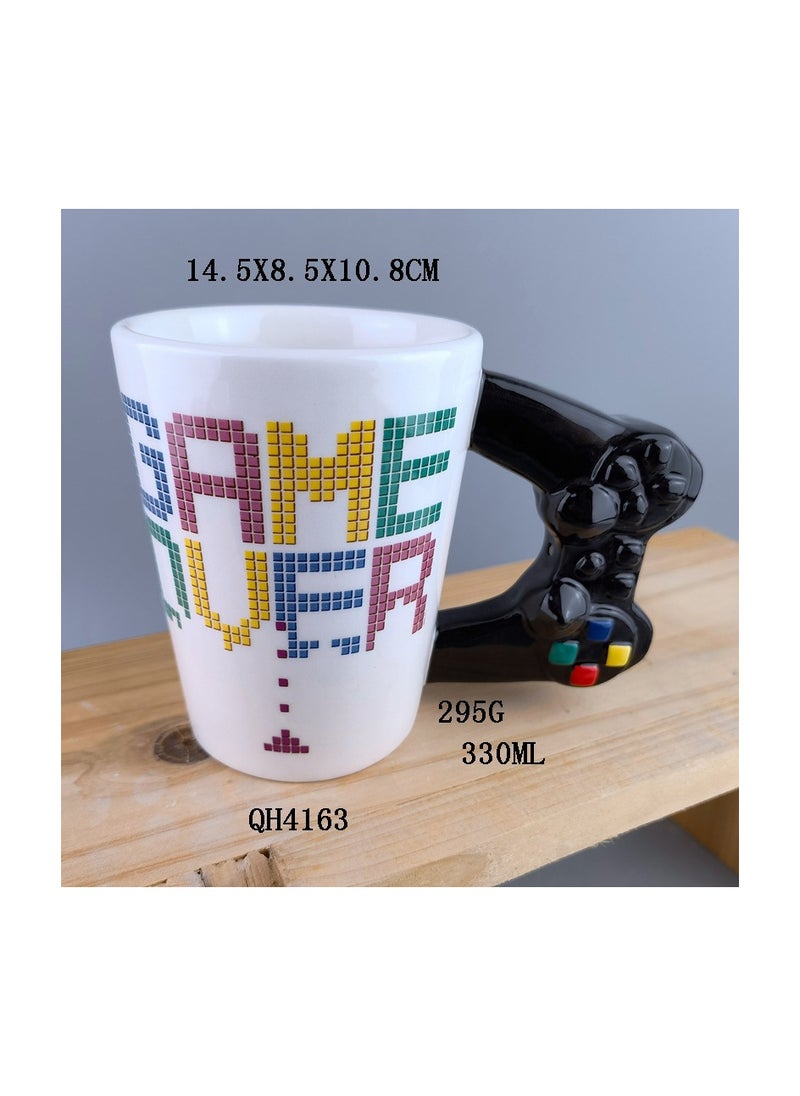 Creative gamepad ceramic mug color letter game console rocker ceramic cup cartoon coffee cup/gamepad cup