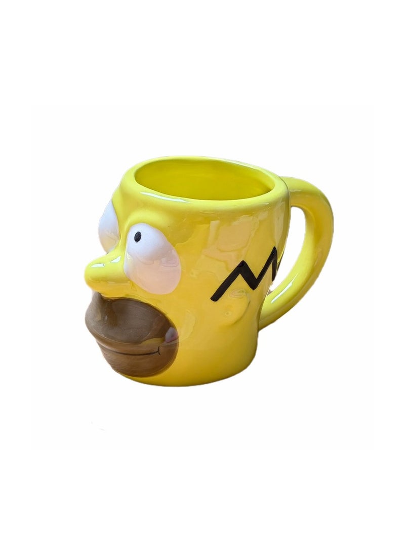 Simpsons' yellow ceramic mugs, 3D cups, funny personality.