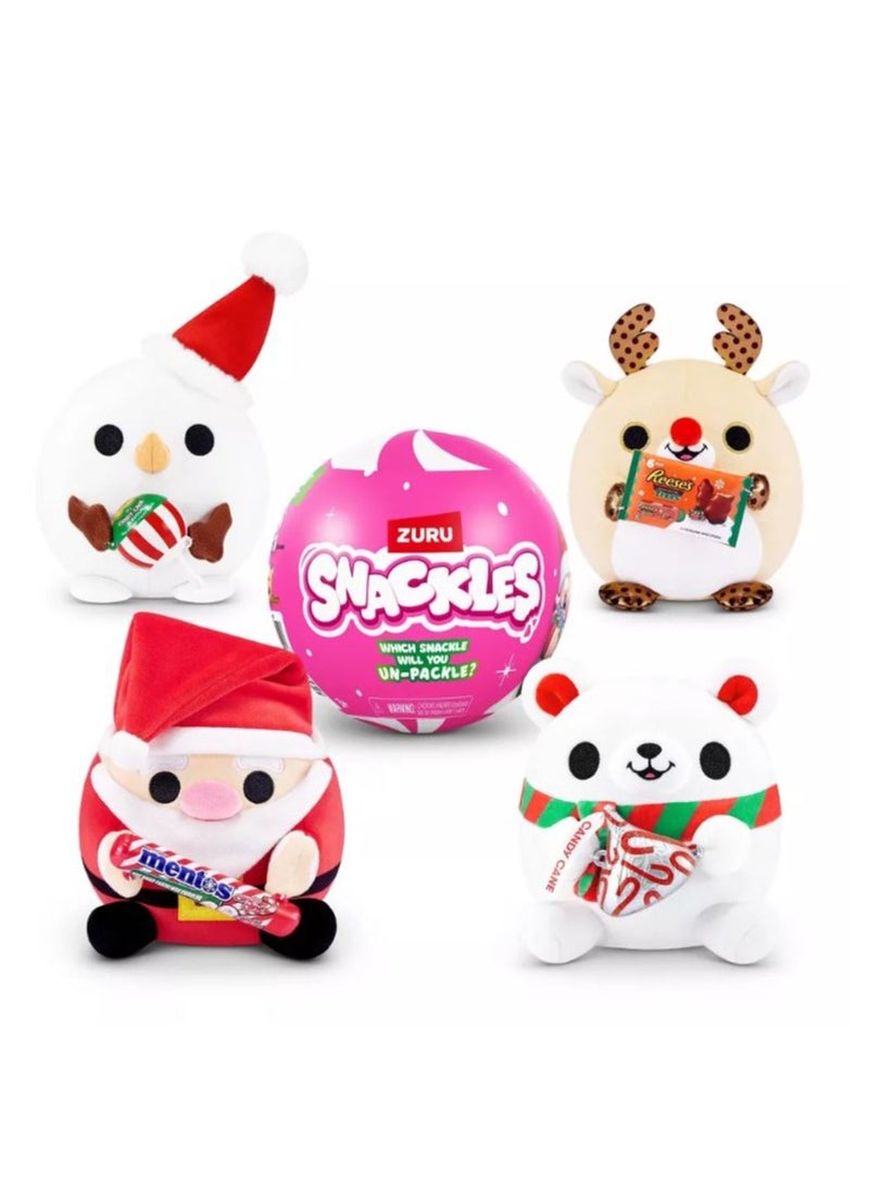 Snackles Capsule Christmas Plush - 4.5 Inches, 1 Piece Only, Assorted/Style May Vary