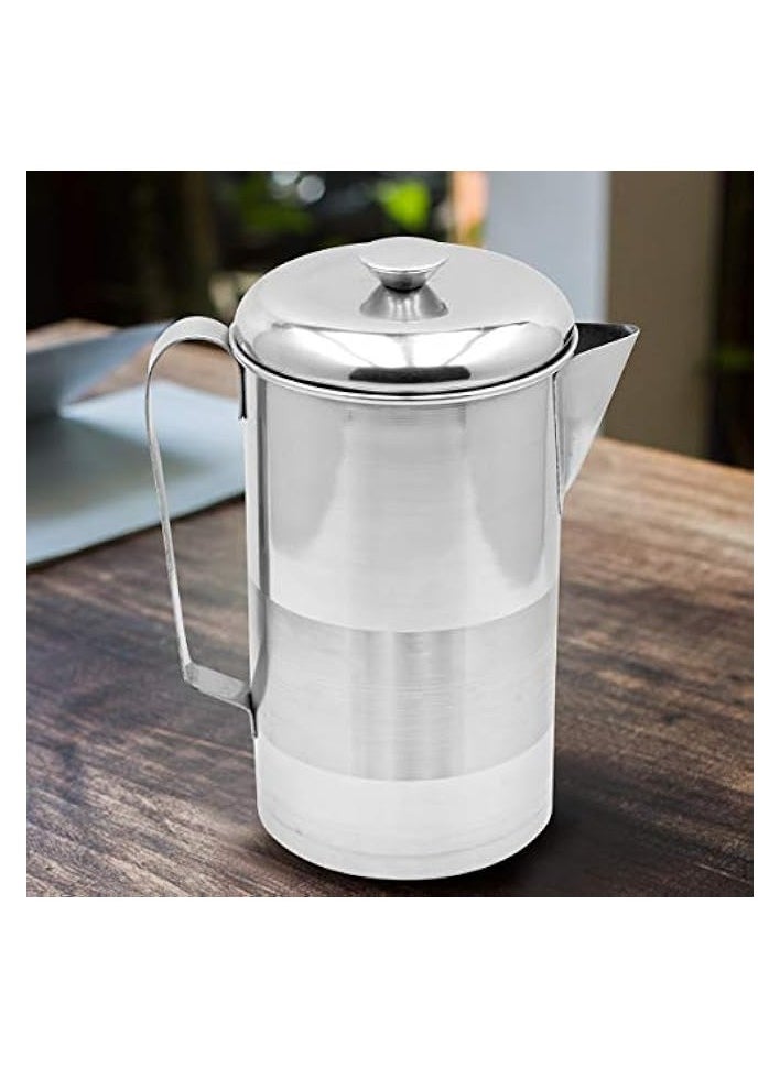 Water Jug With Lid, Silver, H 14.4 X W 26.2 X D 14.4 Cm, Stainless Steel