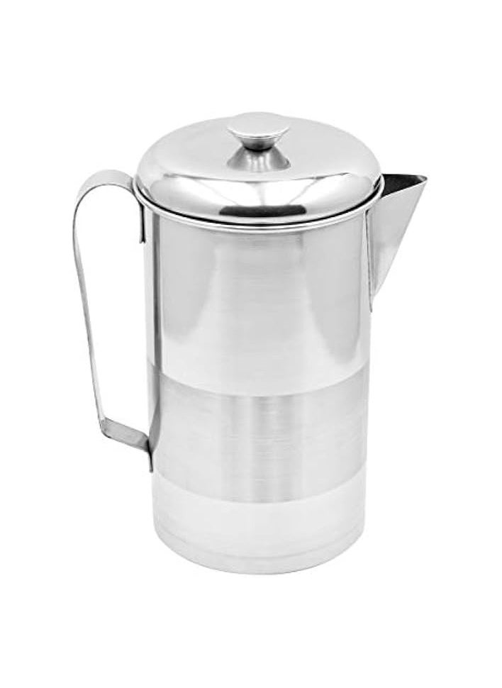 Water Jug With Lid, Silver, H 14.4 X W 26.2 X D 14.4 Cm, Stainless Steel