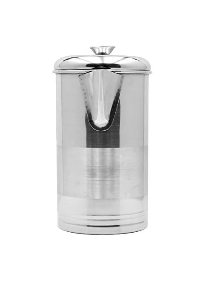 Water Jug With Lid, Silver, H 14.4 X W 26.2 X D 14.4 Cm, Stainless Steel