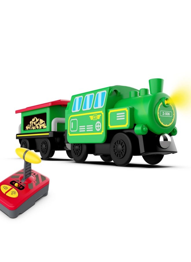 Wooden Train Accessories Battery Operated Locomotive Train Remote Control Train For Track Set Powerful Engine Train Vehicles Fit All Major Brands Track Railway System (Battery Not Included)