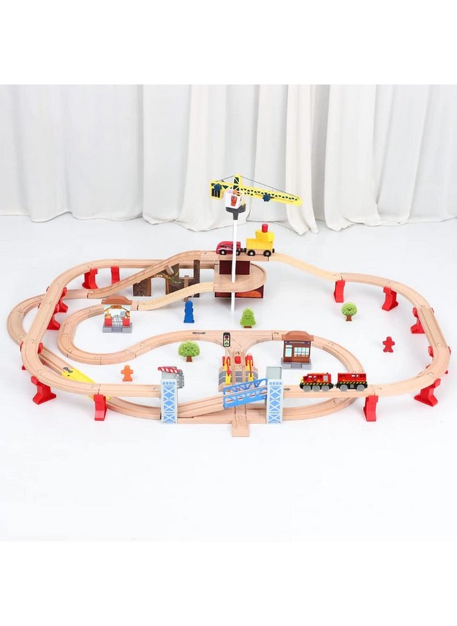 Train Toys Battery Operated Locomotive Train For Wooden Track, Motorized Train For Toddlers With Magnetic Connection, Compatible With Thomas, Brio, Chuggington, Melissa And Doug