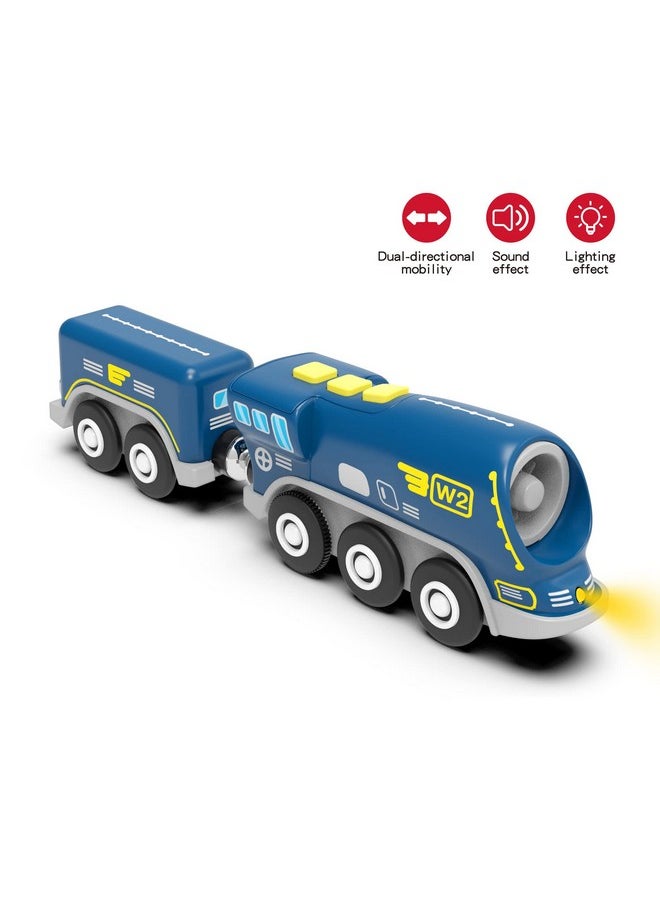 Battery Operated Locomotive Train For Wooden Tracks Powerful Engine Toy Train Vehicle For Railway Track Science Fiction Train Car Series Fit All Brands Railroad (Battery Not Included)