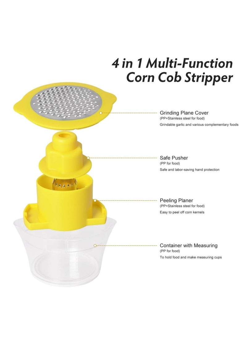 Corn Peeler Tool, Corn Stripper & Remover with Built-In Cup Grater, Corn Cutter with Bowl and Safety Handle, Ginger Grater, Essential Kitchen Gadget for Corn on the Cob