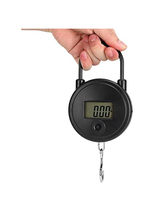 Portable 25kg/55lb Hand-Mentioned Express Package Scale,Mini Electronic Fishing Hanging Hook Scale with LCD Display