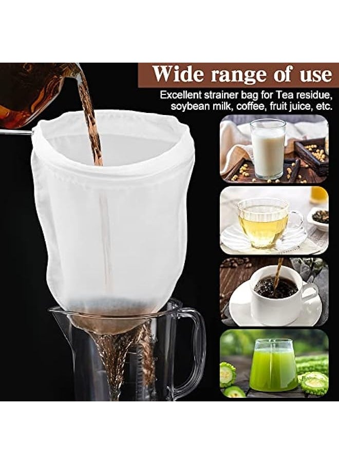 3pcs Reusable Fine Mesh Strainer Bags with Zipper,Strainers Fine Mesh with Handle,Traditional Thai Style Tea Filter,Nut Milk Bags for Honey,Coffee,Juice,Milk,Tea,Oil