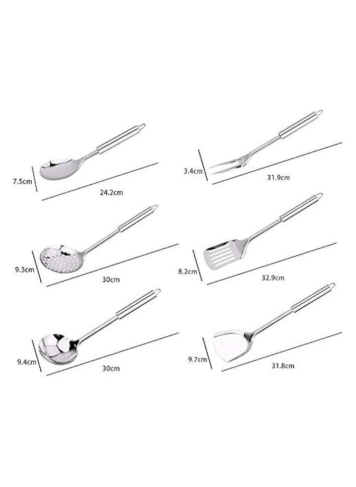 7 Pcs Kitchen Utensils MultiFunctional Stainless Steel Kitchenware with Holder Stand Gift for Cooking