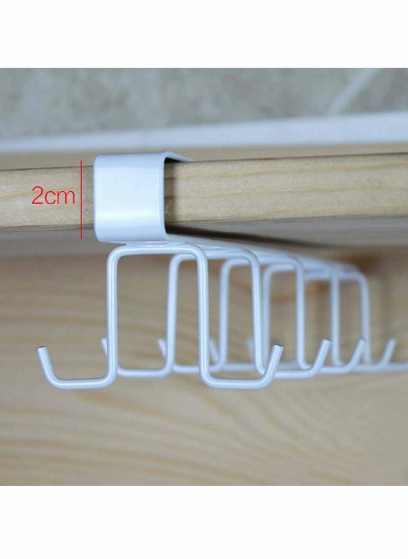 Mug Hooks Under Cabinet Hanging Holder, Muti-Functional Hanging Hook Rack Kitchen Utensil Cupboard Chest Organizer Coffee Cup Drying Holder Rack Cups Storage Hanging For Bar and Home 10 Hooks