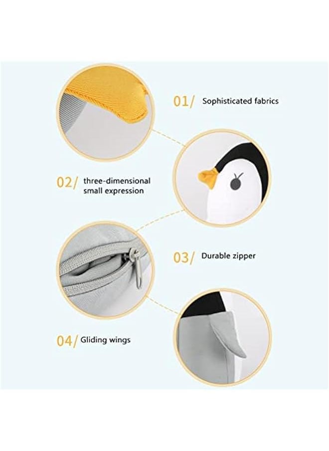 Travel Pillow, 2 in 1 Reversible Neck Pillow, Cute Penguin U Shape Pillow Neck Support Pillow for Traveling, Sleeping, Car, Home, Office(Black)
