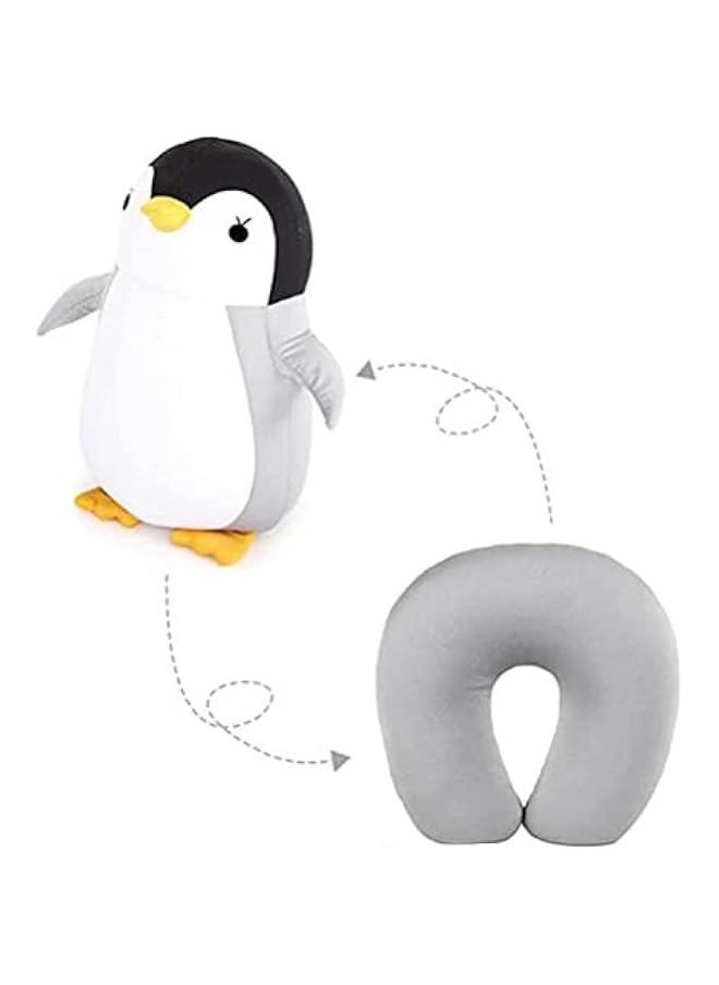 Travel Pillow, 2 in 1 Reversible Neck Pillow, Cute Penguin U Shape Pillow Neck Support Pillow for Traveling, Sleeping, Car, Home, Office(Black)