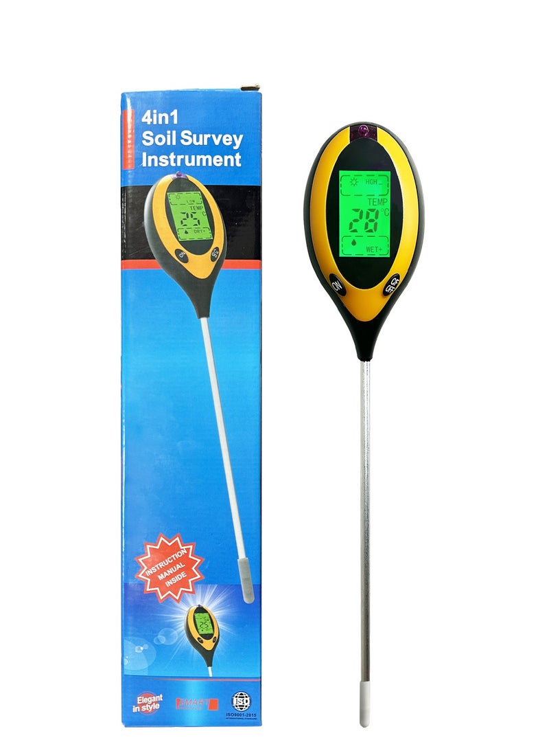 Soil Moisture Meter 3 In 1 with Light Test Plant Water Sensor Hygrometer for Garden Farm Lawn Indoor Outdoor