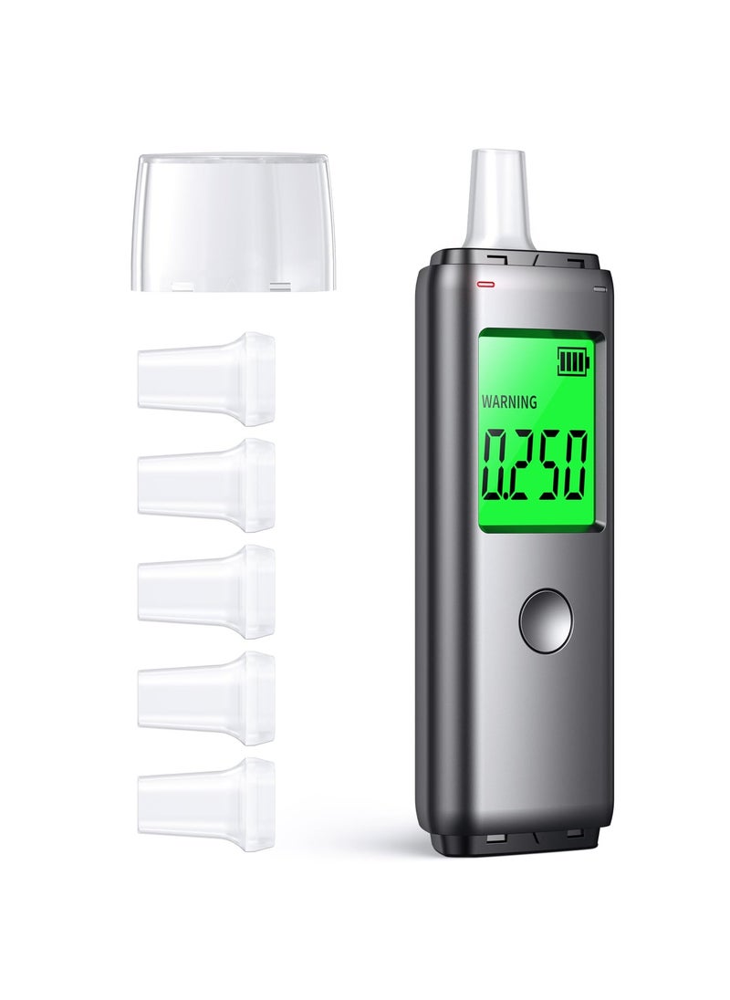 Portable Breathalyzer, High Accuracy Alcohol Tester with Digital LCD Display, USB Rechargeable Noncontact Sensor for Family, Personal, Driver, Professional use