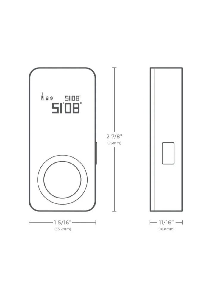 HOTO Smart Laser Measure | Digital Tape Measure OLED Display 2 Modes Measurement Rechargeable Rangefinder - Black