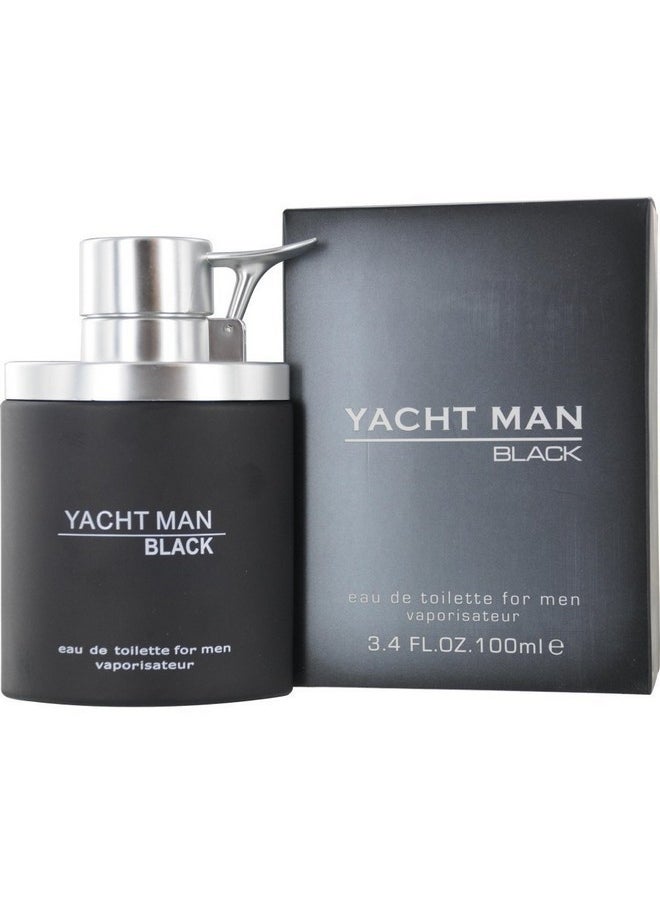 Yacht Man Black Eau De Toilette Spray For Men, 3.4 Ounce