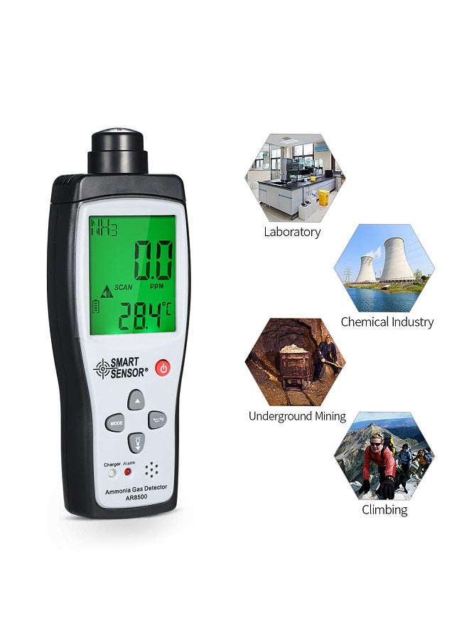 Ammonia Detector Ammonia Gas Meter Digital Portable Automotive Ammonia Gas Tester Monitor NH3 Detector