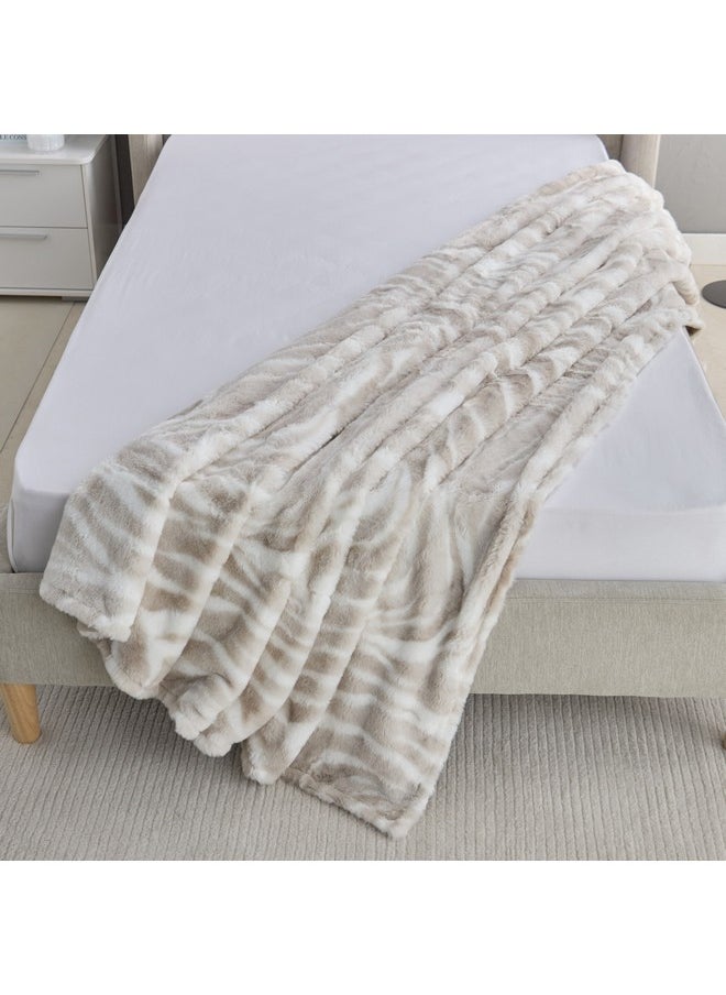 Rayne Printed Rabbit Fur Double Layer Twin Blanket 150 x 220 cm