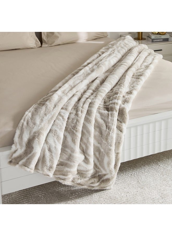 Rayne Printed Rabbit Fur Double Layer King Blanket 240 x 220 cm