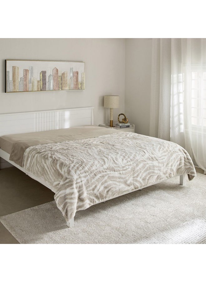 Rayne Printed Rabbit Fur Double Layer King Blanket 240 x 220 cm