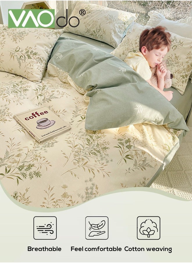 4PCS Bedding Set Queen Size Comforter Set Skin-Friendly Breathable Duvet Cover Set 2.0M Bed 200*230CM