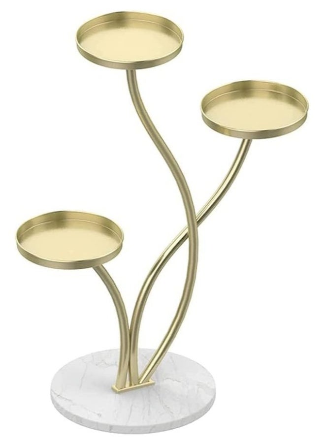 Iron Curved Plant Stand Simple Indoor Floor-standing Flower Stand Suitable For Bedroom Balcony Home Plant Shelf Decoration (Gold)