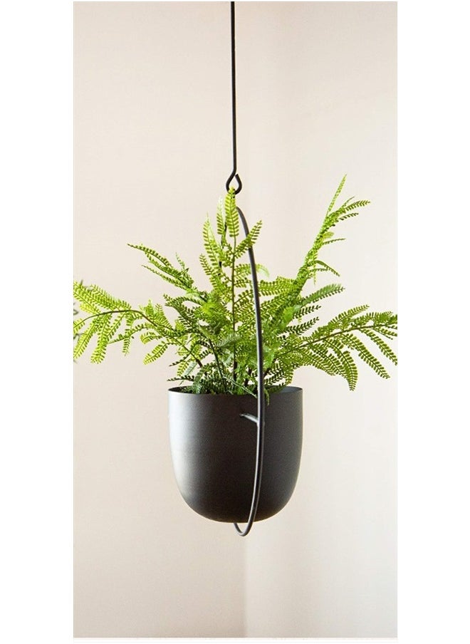 Boho Black Metal Plant Hanger,Metal Wall and Ceiling Hanging Planter, Modern Planter, Mid Century Flower Pot Plant Holder, Minimalist Planter for Indoor Outdoor Home Decor