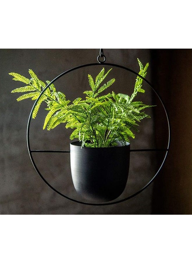 Boho Black Metal Plant Hanger,Metal Wall and Ceiling Hanging Planter, Modern Planter, Mid Century Flower Pot Plant Holder, Minimalist Planter for Indoor Outdoor Home Decor