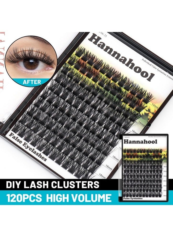 Large Pack,Diy Eye Lashes Extensions 120Pcs Wide Stem Cluster Eyelashes Mixed 10-12-14-16Mm/14-16-18Mm/12-14-16Mm Individual False Eyelashes Dramatic Look (Mixed 14-16-18Mm)