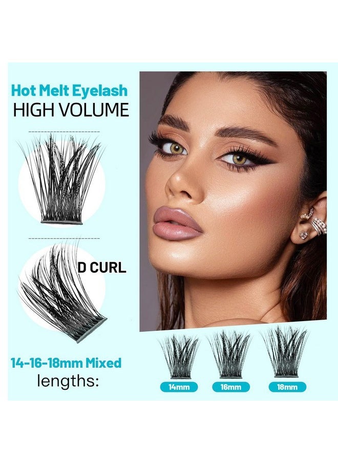 Large Pack,Diy Eye Lashes Extensions 120Pcs Wide Stem Cluster Eyelashes Mixed 10-12-14-16Mm/14-16-18Mm/12-14-16Mm Individual False Eyelashes Dramatic Look (Mixed 14-16-18Mm)