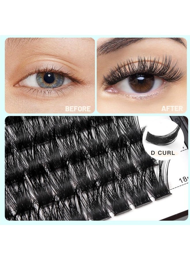 Large Pack,Diy Eye Lashes Extensions 120Pcs Wide Stem Cluster Eyelashes Mixed 10-12-14-16Mm/14-16-18Mm/12-14-16Mm Individual False Eyelashes Dramatic Look (Mixed 14-16-18Mm)