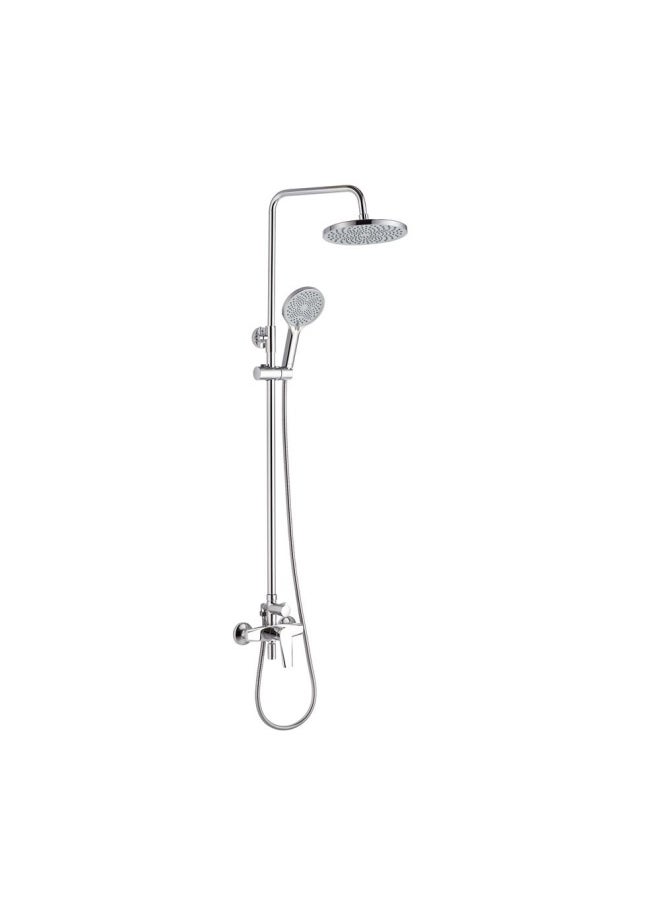 Milano Dulce Rain Shower Column Complete Set Chrome Handheld Shower And Slide Rain Shower With Single Handle Faucet - Made In China