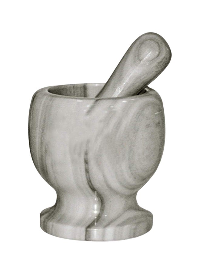 Marble Mortar With Pestle Grey 12cm