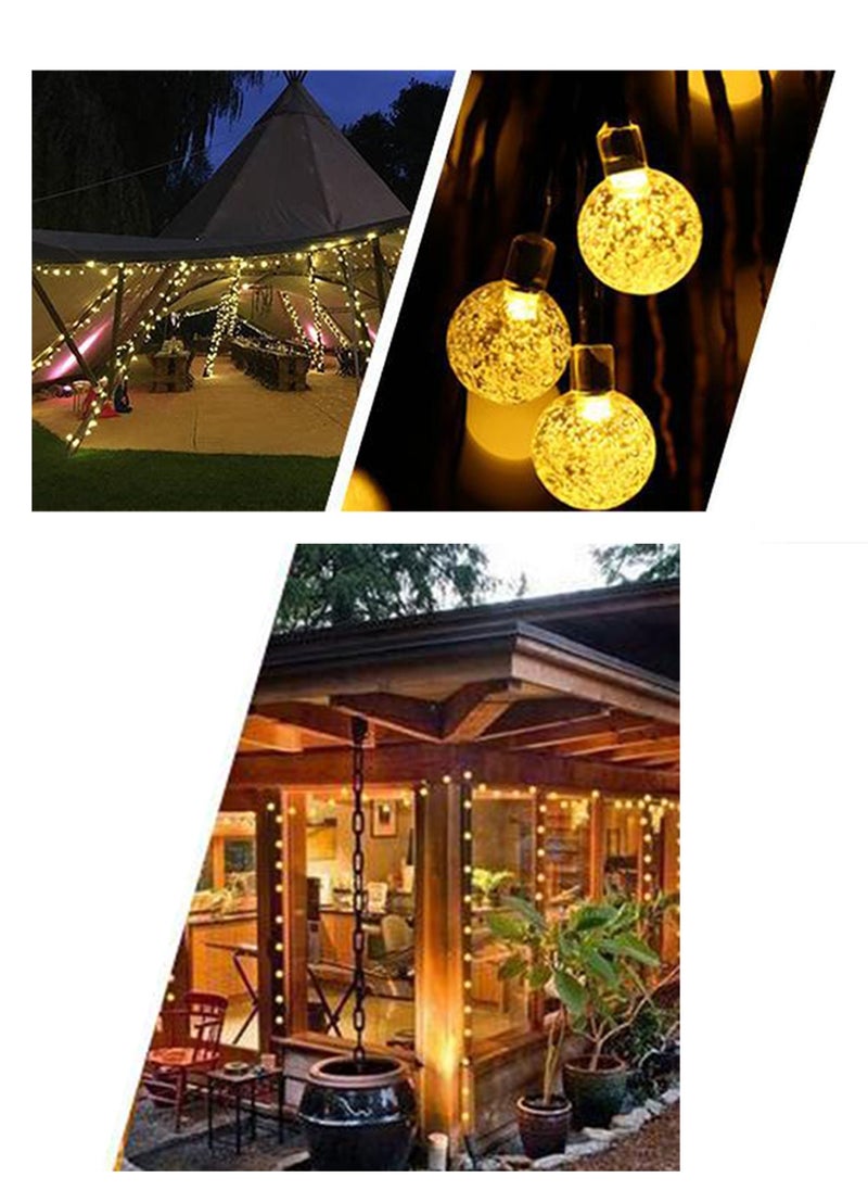 Solar String Lights Outdoor Warm White Crystal Ball Fairy Lights Waterproof 50 LED 9.5M