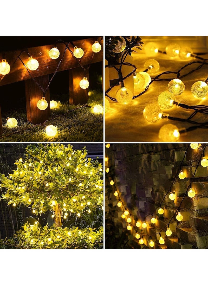 Solar String Lights Outdoor Warm White Crystal Ball Fairy Lights Waterproof 50 LED 9.5M